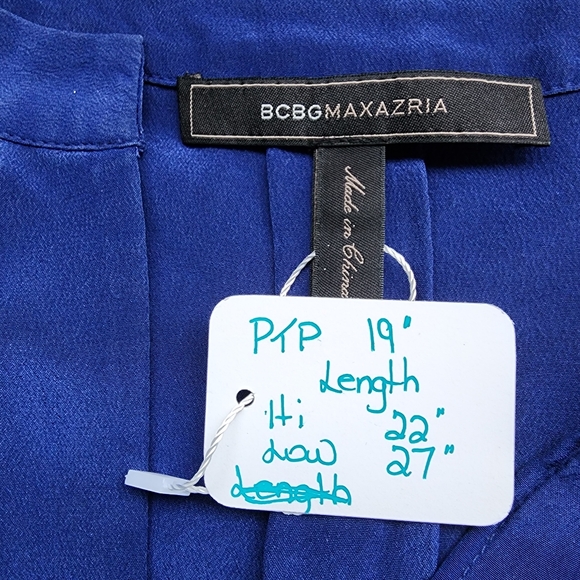 🪼EUC  BCBGMAXAZRIA 100% SILK COLBALT BLUE VANESA SLEEVELESS TOP - SIZE SMALL - Picture 5 of 5